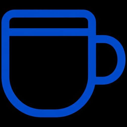 Blue outline cup icon