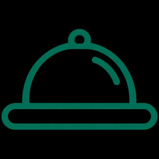 Green outline serving cloche icon
